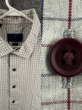 David Donahue Fusion Cotton Check 2XL Office Men Long Sleeve Button Up Shirt